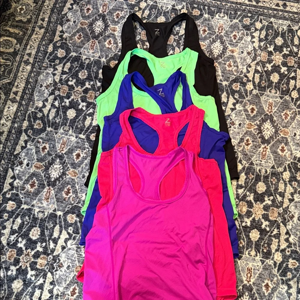 Women's Racerback Tank Top - Pink, Green, Blue, Black - Picture 1 of 2